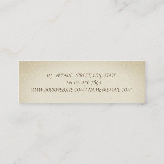 Professioneel elegant stijlvol glitterwerk, dress mini visitekaartje (Achterkant)