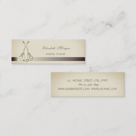 Professioneel elegant stijlvol glitterwerk, dress mini visitekaartje (Voorkant / Achterkant)