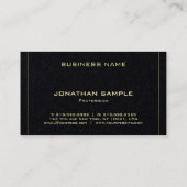 Professioneel elegant stijlvol zwart Gold-design L Visitekaartje (Achterkant)