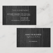 Professioneel Elegant Subtiel Zwart Hout Modern Visitekaartje (Voorkant / Achterkant)