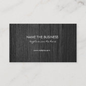 Professioneel Elegant Subtiel Zwart Hout Modern Visitekaartje (Achterkant)