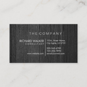 Professioneel Elegant Subtiel Zwart Hout Modern Visitekaartje