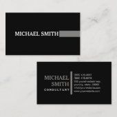Professioneel elegant Titanium Modern Plain Black Visitekaartje (Voorkant / Achterkant)