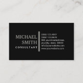 Professioneel elegant Titanium Modern Plain Black Visitekaartje (Achterkant)