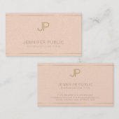 Professioneel Elegant Trendy Plain Luxe Monogram Visitekaartje (Voorkant / Achterkant)
