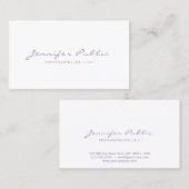 Professioneel Elegant Violet Wit Eenvoudig Vlak Visitekaartje (Voorkant / Achterkant)