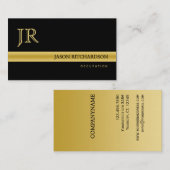 Professioneel elegant visitekaartje Black en Gold (Voorkant / Achterkant)