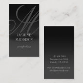 Professioneel elegant visitekaartje Black Grey (Voorkant / Achterkant)