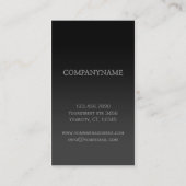 Professioneel elegant visitekaartje ontwerp zwart (Achterkant)