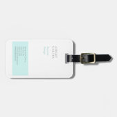 Professioneel elegant wit blauw minimalistisch mod bagagelabel (Voorkant horizontaal)