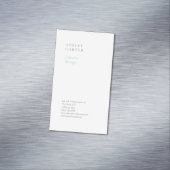 Professioneel elegant wit blauw minimalistisch mod magnetisch visitekaartje (Voorbeeld)