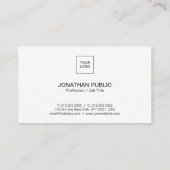 Professioneel Elegant Wit Eenvoudig Duidelijk Bedr Visitekaartje (Achterkant)