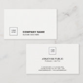 Professioneel Elegant Wit Eenvoudig Duidelijk Bedr Visitekaartje (Voorkant / Achterkant)