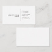 Professioneel Elegant Wit Eenvoudig Gewoon Modern Visitekaartje (Voorkant / Achterkant)