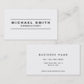 Professioneel, elegant, wit, eenvoudig visitekaartje (Voorkant / Achterkant)