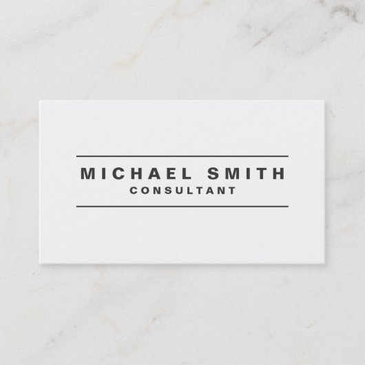 Professioneel, elegant, wit, eenvoudig visitekaartje (Voorkant)