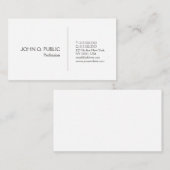 Professioneel, elegant wit, eenvoudig visitekaartje (Voorkant / Achterkant)
