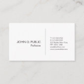 Professioneel, elegant wit, eenvoudig visitekaartje (Voorkant)