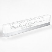Professioneel Elegant Wit en Zilver Naambordje