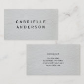 Professioneel elegant wit leder met vetgedrukte te visitekaartje (Voorkant / Achterkant)