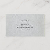 Professioneel elegant wit leder met vetgedrukte te visitekaartje (Achterkant)