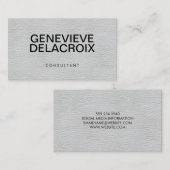 Professioneel elegant wit leder met vetgedrukte te visitekaartje (Voorkant / Achterkant)