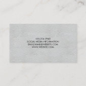 Professioneel elegant wit leder met vetgedrukte te visitekaartje (Achterkant)