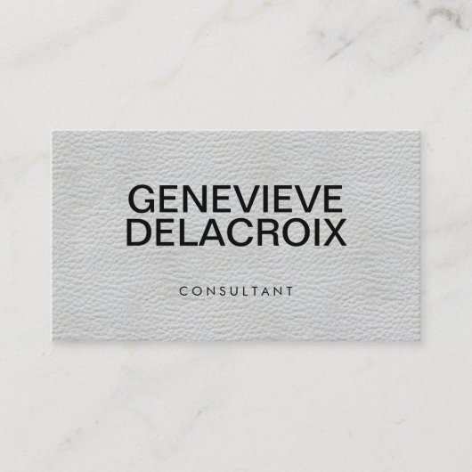 Professioneel elegant wit leder met vetgedrukte te visitekaartje (Voorkant)