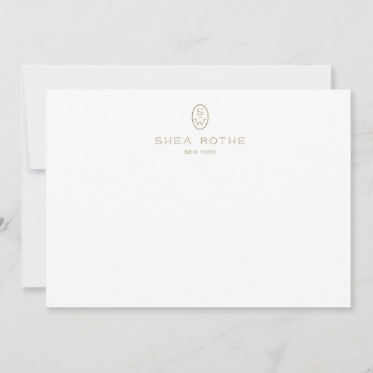 Professioneel elegant wit monogram   bedankkaart (Voorkant)