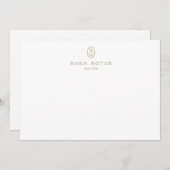 Professioneel elegant wit monogram   bedankkaart (Voorkant / Achterkant)