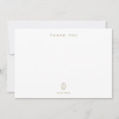 Professioneel Elegant Wit Monogram Dank u Ca Bedankkaart (Voorkant)
