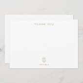 Professioneel Elegant Wit Monogram Dank u Ca Bedankkaart (Voorkant / Achterkant)