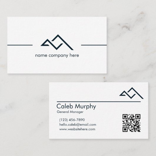 Professioneel Elegant Wit Vet Donkergroen Modern Visitekaartje (Voorkant / Achterkant)