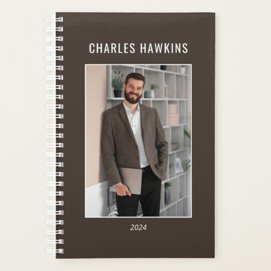 Professioneel Elegant Zakelijk Man Foto Planner (Voorkant)