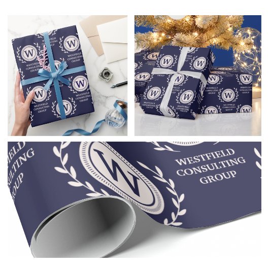 Professioneel Elegant Zakelijk Monogram Cadeauverp Cadeaupapier
