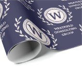 Professioneel Elegant Zakelijk Monogram Cadeauverp Cadeaupapier (Rol Hoek)
