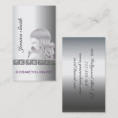 Professioneel elegant zilveren glittersilhouet visitekaartje (Voorkant / Achterkant)