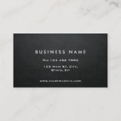 Professioneel, elegant zwart, eenvoudig visitekaartje (Achterkant)