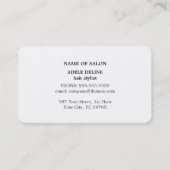 Professioneel Elegant Zwart en Zilver Haarstylist Visitekaartje (Voorkant)