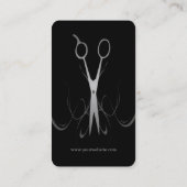 Professioneel Elegant Zwart en Zilver Haarstylist Visitekaartje (Achterkant)