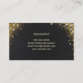 Professioneel Elegant Zwart Leder / Goud Sequin Visitekaartje (Achterkant)