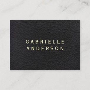 Professioneel elegant zwart leder met vetgedrukte visitekaartje