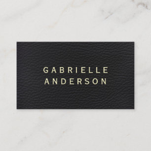 Professioneel elegant zwart leder met vetgedrukte visitekaartje