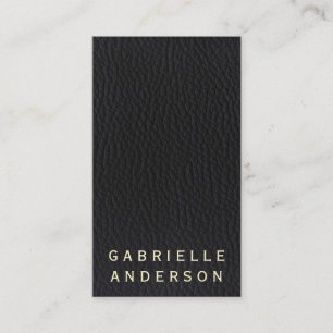 Professioneel elegant zwart leder met vetgedrukte visitekaartje