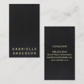 Professioneel elegant zwart leder met vetgedrukte  visitekaartje (Voorkant / Achterkant)