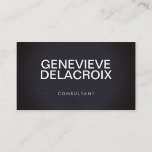 Professioneel elegant zwart leder met vetgedrukte visitekaartje