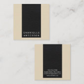 Professioneel elegant zwart leder/zwart vierkante visitekaartje (Voorkant / Achterkant)