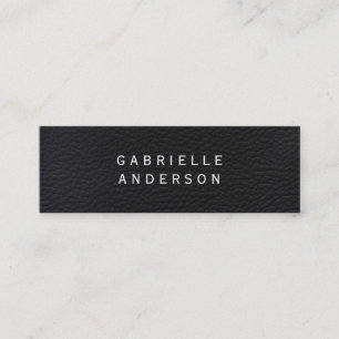 Professioneel Elegant Zwart Leer Mini Visitekaartje