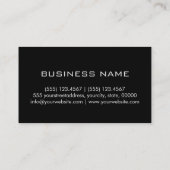 Professioneel elegant zwart monogram visitekaartje (Achterkant)