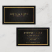 Professioneel elegant zwart plaatje Modern Metal Visitekaartje (Voorkant / Achterkant)